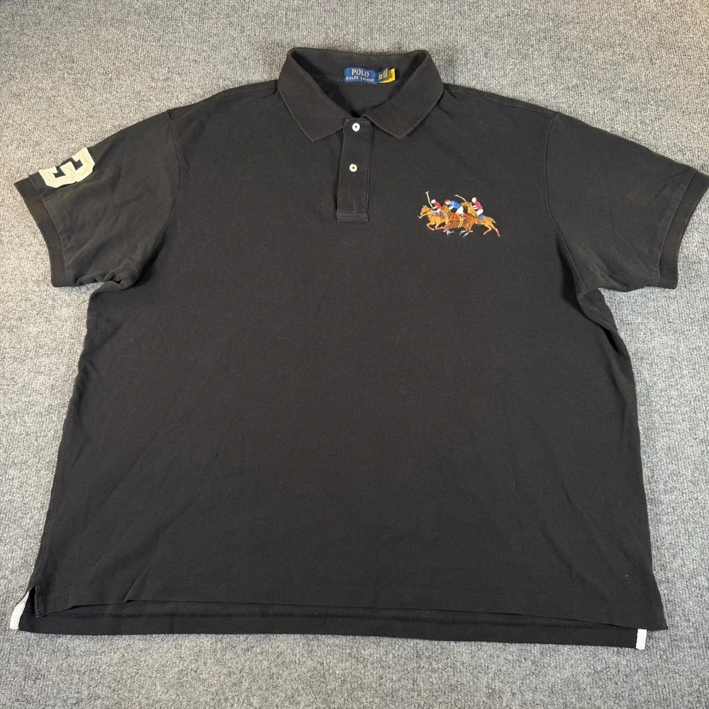 Polo Ralph Lauren Mens 3XB Triple Pony Big & Tall Short Sleeve Polo Shirt #3783